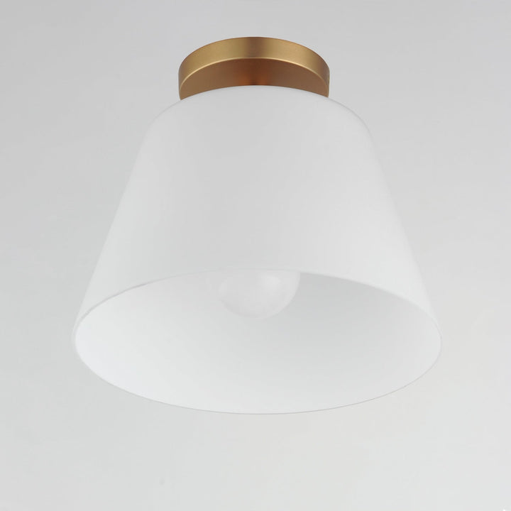 Maxim - 12880SWNAB - One Light Semi-Flush Mount/Pendant - Hudson - Natural Aged Brass