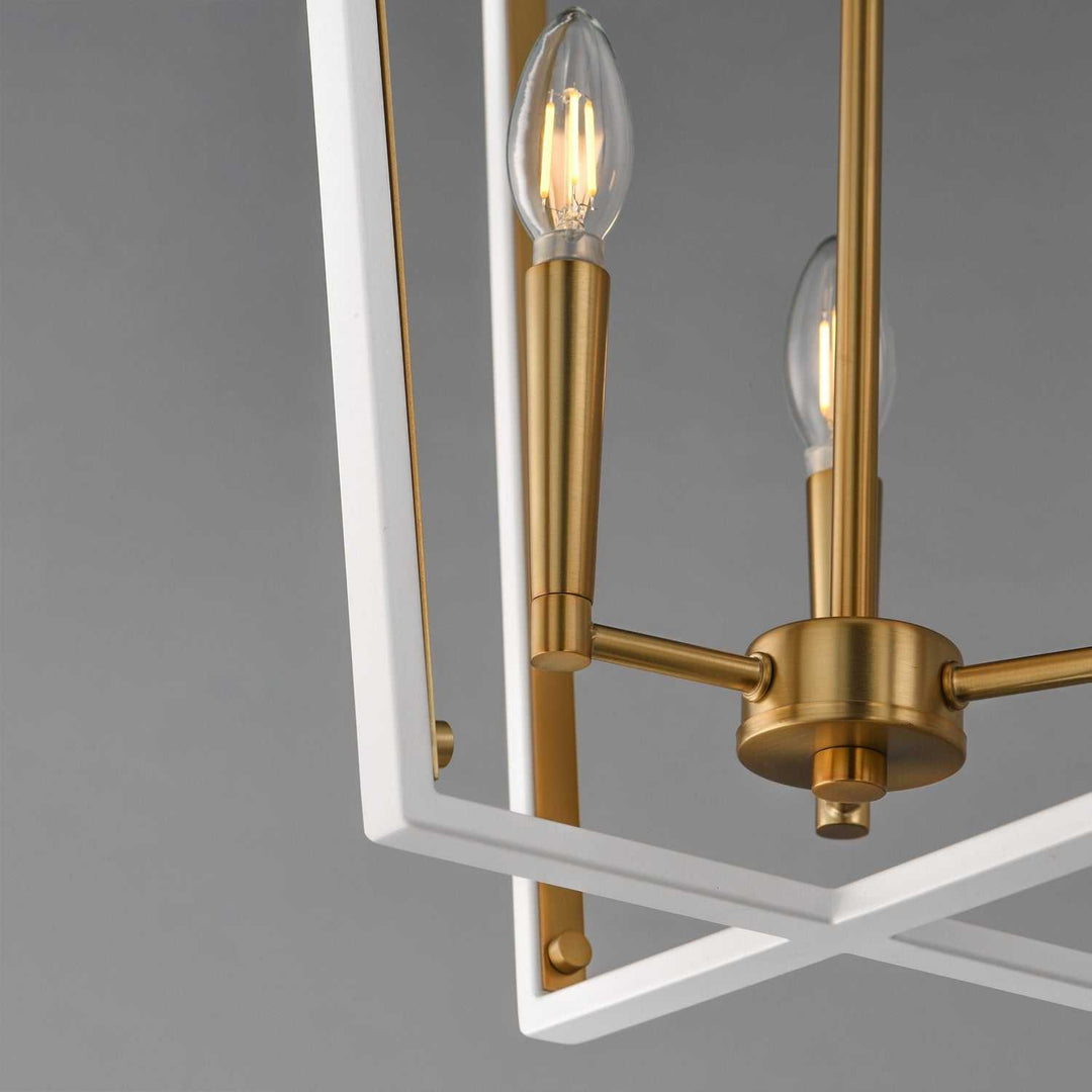 Maxim - 28613WTNAB - Three Light Pendant - Melrose - White/Natural Aged Brass
