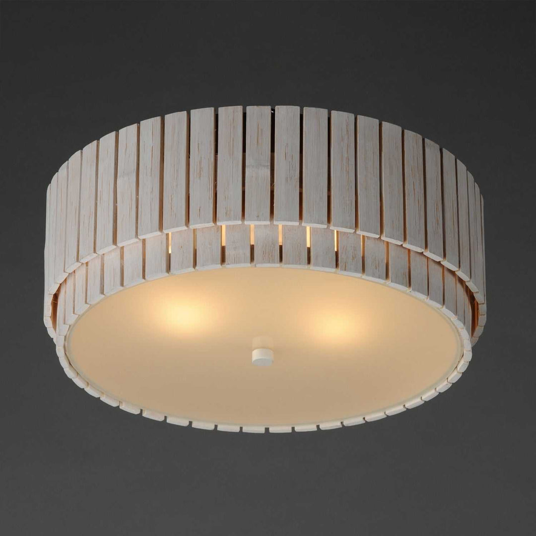 Maxim - 14459WWTEC - Two Light Flush Mount - Satori - Ecru
