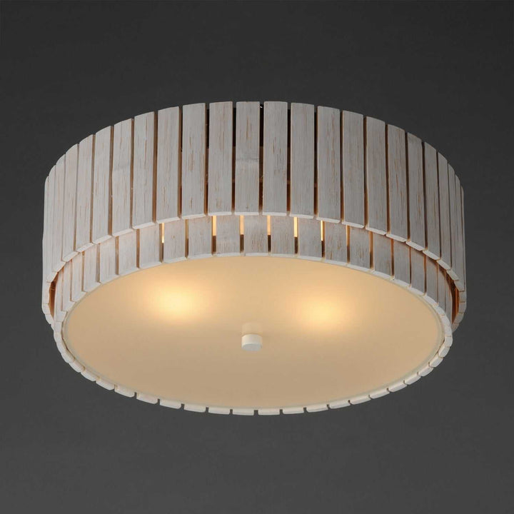 Maxim - 14459WWTEC - Two Light Flush Mount - Satori - Ecru