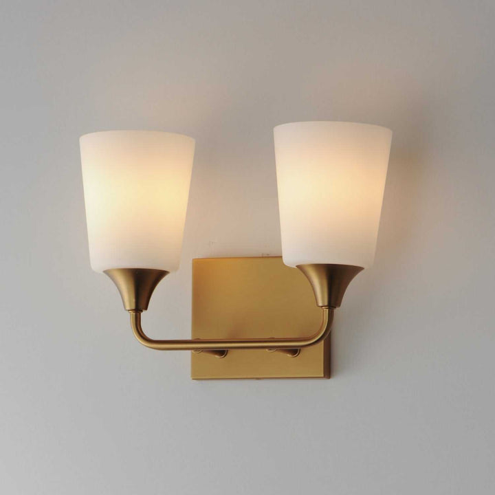 Maxim - 12882SWNAB - Two Light Bath Vanity - Hudson - Natural Aged Brass