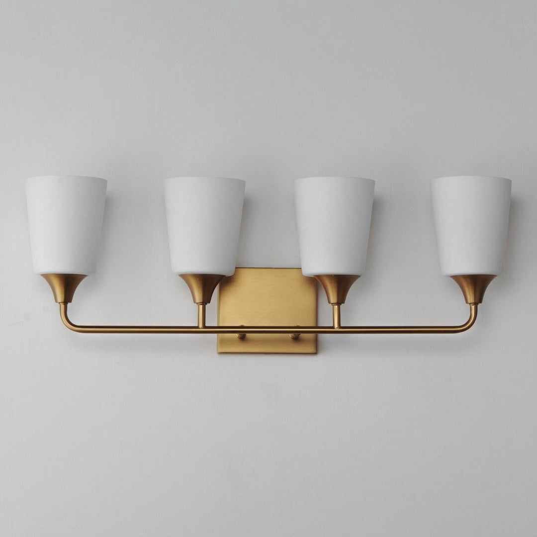 Maxim - 12884SWNAB - Four Light Bath Vanity - Hudson - Natural Aged Brass