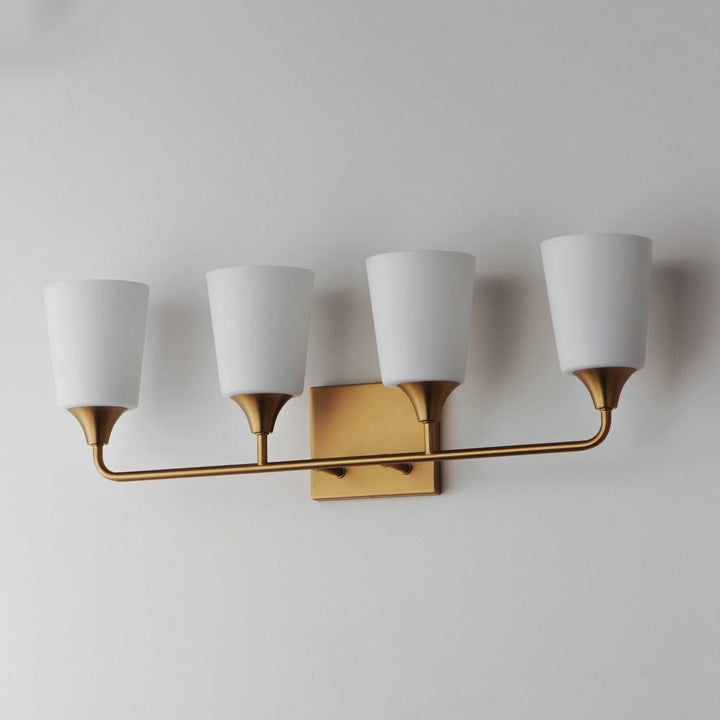 Maxim - 12884SWNAB - Four Light Bath Vanity - Hudson - Natural Aged Brass