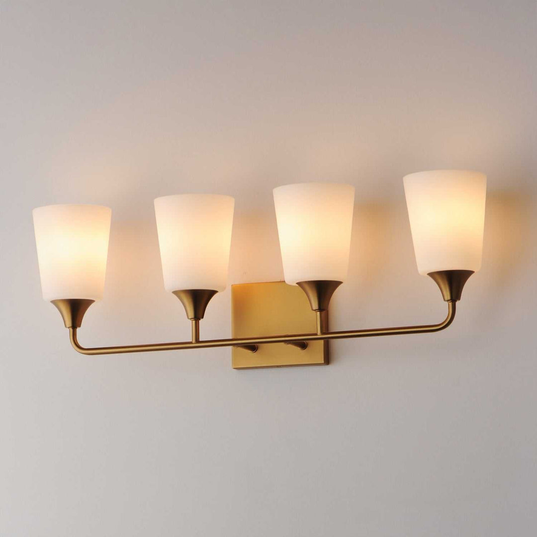Maxim - 12884SWNAB - Four Light Bath Vanity - Hudson - Natural Aged Brass