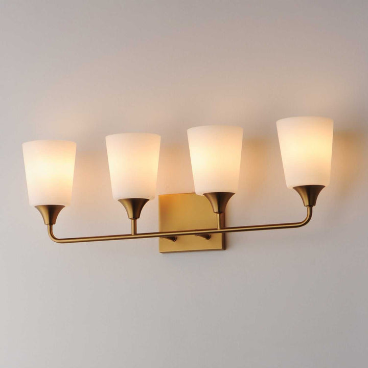 Maxim - 12884SWNAB - Four Light Bath Vanity - Hudson - Natural Aged Brass