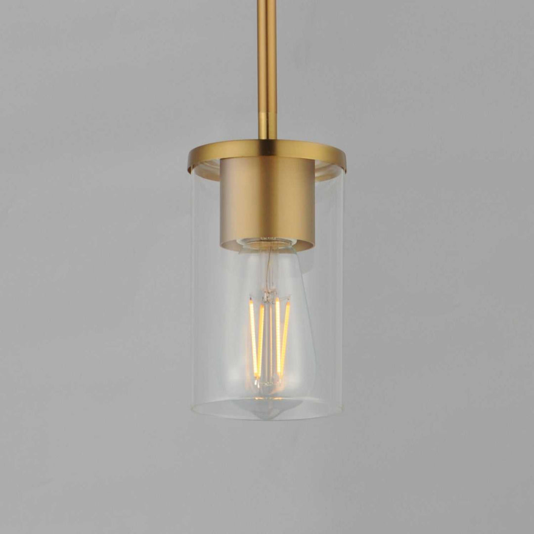 Lateral One Light Pendant in Satin Brass Maxim