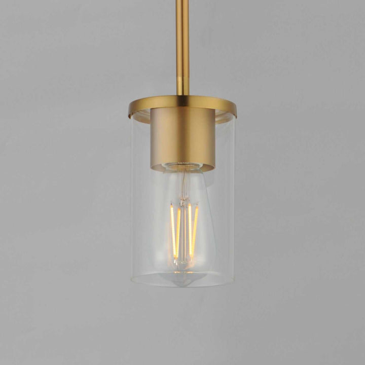 Lateral One Light Pendant in Satin Brass Maxim