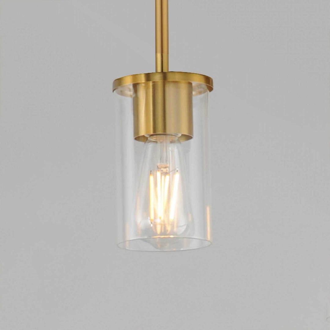 Lateral One Light Pendant in Satin Brass Maxim