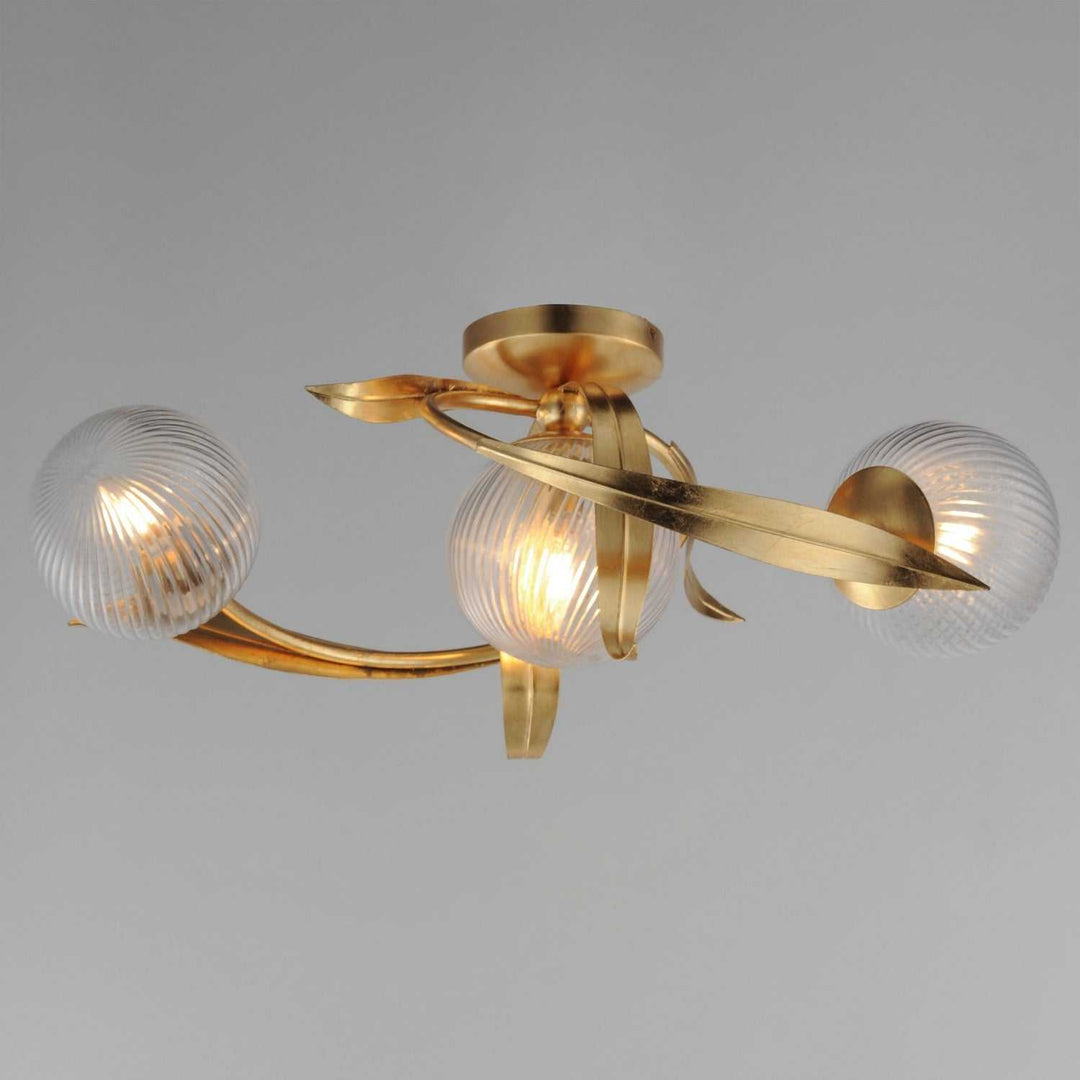 Maxim - 28717CRGL - Three Light Flush Mount - Firenze - Gold Leaf