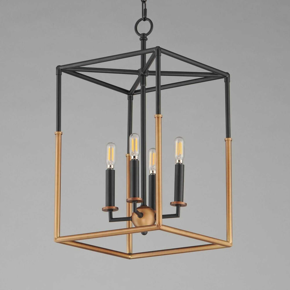 Maxim - 28624BKWBR - Four Light Pendant - SoHo - Black/Weathered Brass
