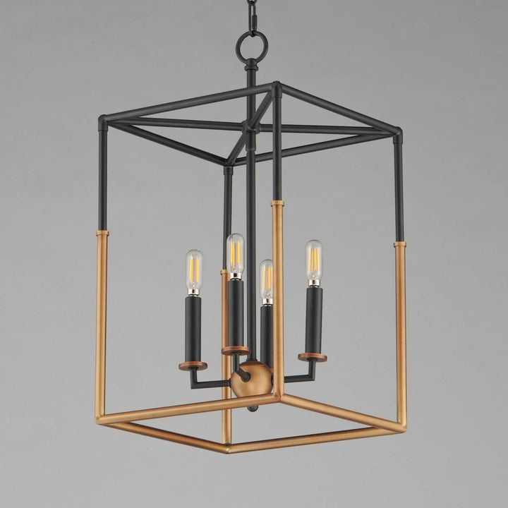 Maxim - 28624BKWBR - Four Light Pendant - SoHo - Black/Weathered Brass