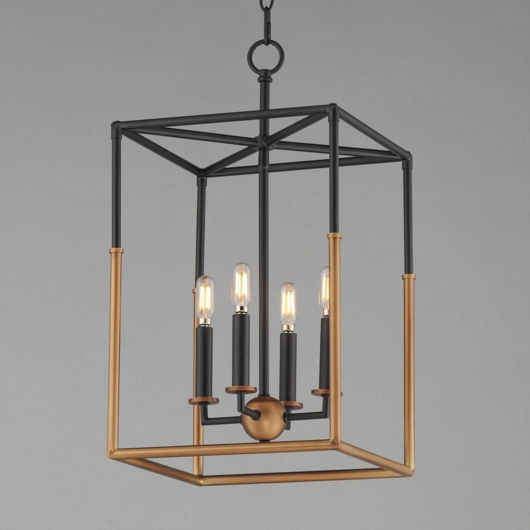Maxim - 28624BKWBR - Four Light Pendant - SoHo - Black/Weathered Brass
