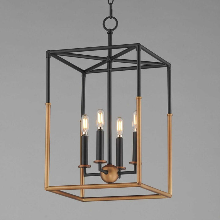 Maxim - 28624BKWBR - Four Light Pendant - SoHo - Black/Weathered Brass