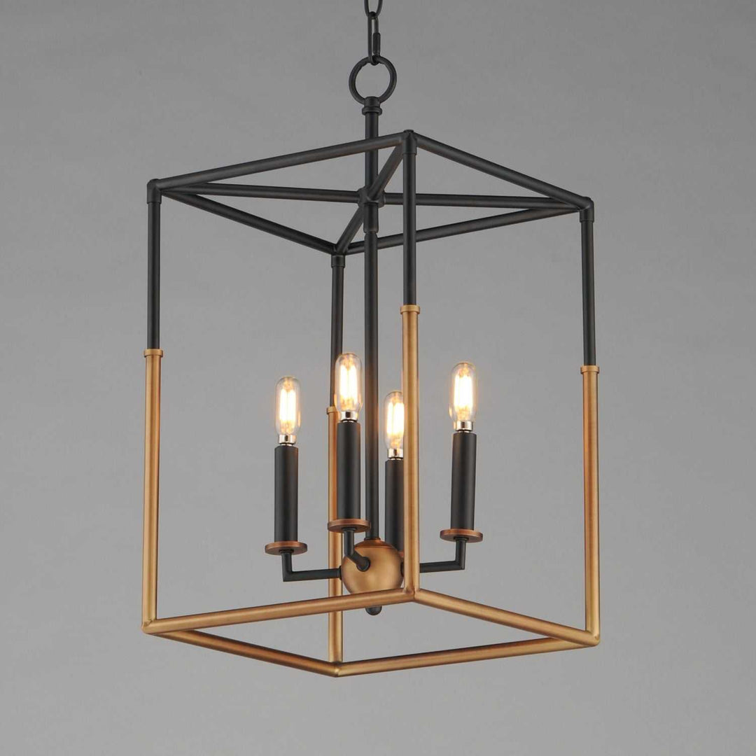 Maxim - 28624BKWBR - Four Light Pendant - SoHo - Black/Weathered Brass