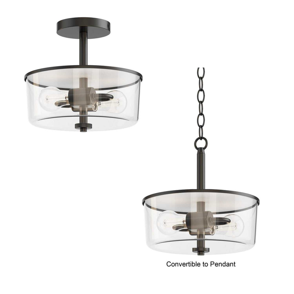 Maxim - 5692CLBK - Two Light Semi Flush/Pendant Convertible - Fuller - Black