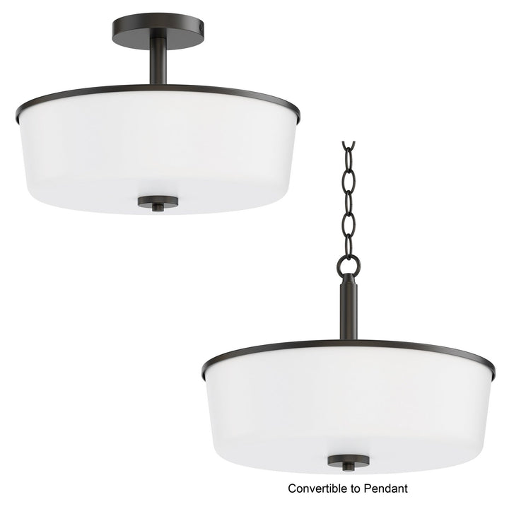Maxim - 5695WTBK - Three Light Semi Flush/Pendant Convertible - Fuller - Black