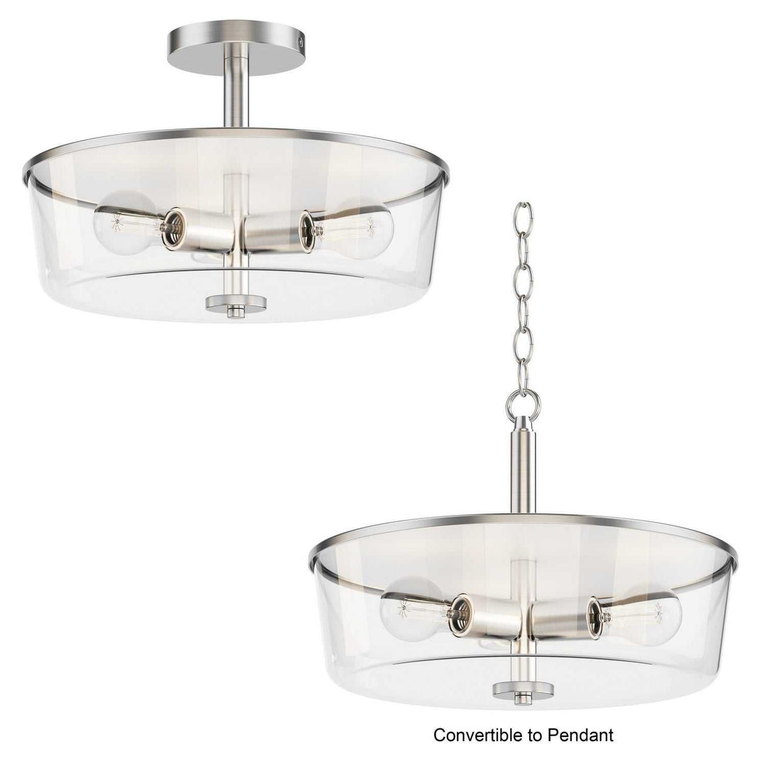 Maxim - 5695CLSN - Three Light Semi Flush/Pendant Convertible - Fuller - Satin Nickel