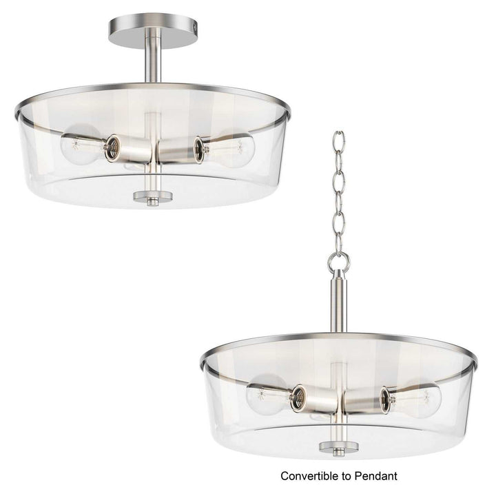 Maxim - 5695CLSN - Three Light Semi Flush/Pendant Convertible - Fuller - Satin Nickel