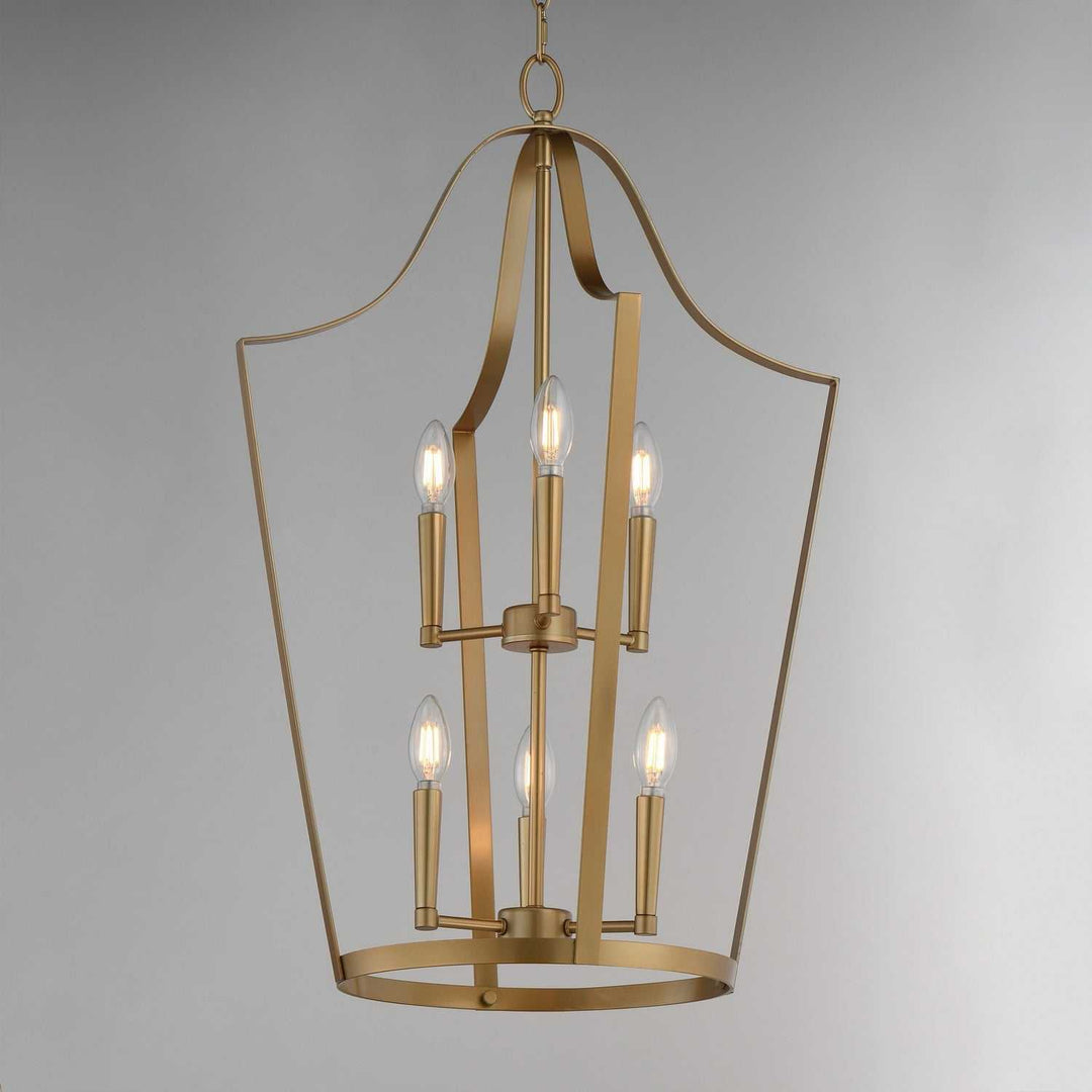 Maxim - 10426NAB - Six Light Pendant - Arden - Natural Aged Brass