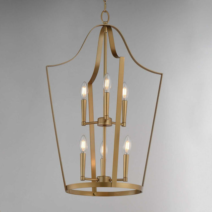 Maxim - 10426NAB - Six Light Pendant - Arden - Natural Aged Brass