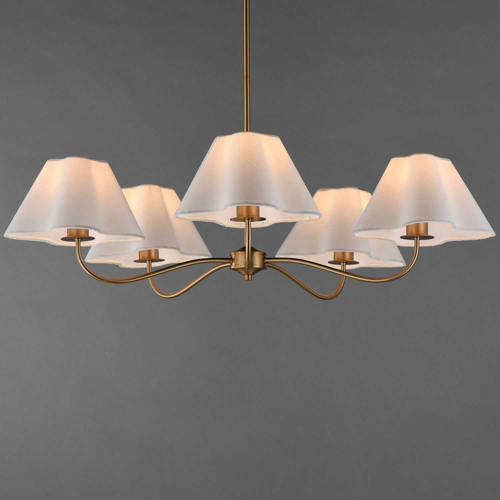 Maxim - 18105WTNAB - Five Light Chandelier - Saxon - Natural Aged Brass
