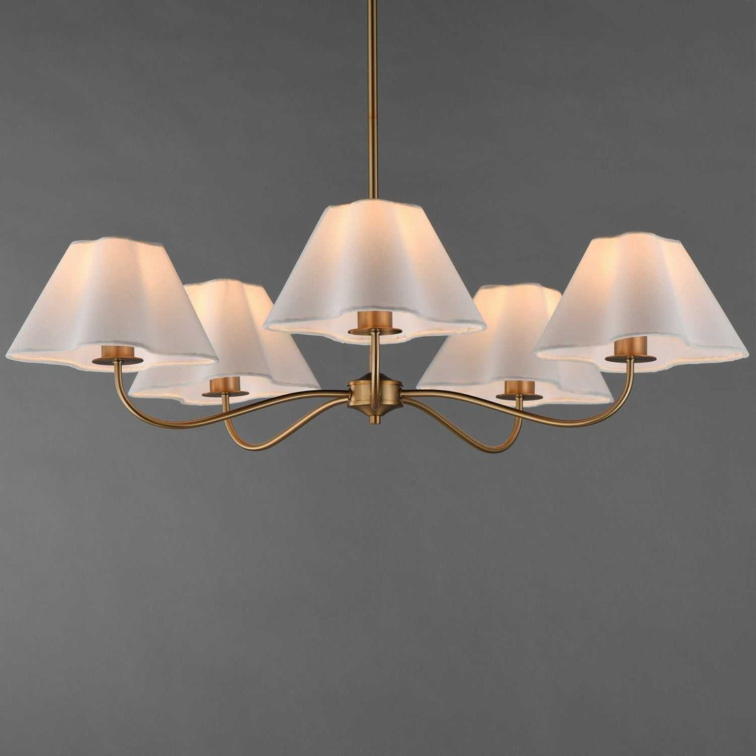 Maxim - 18105WTNAB - Five Light Chandelier - Saxon - Natural Aged Brass