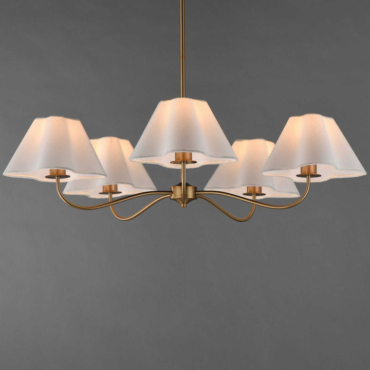 Maxim - 18105WTNAB - Five Light Chandelier - Saxon - Natural Aged Brass