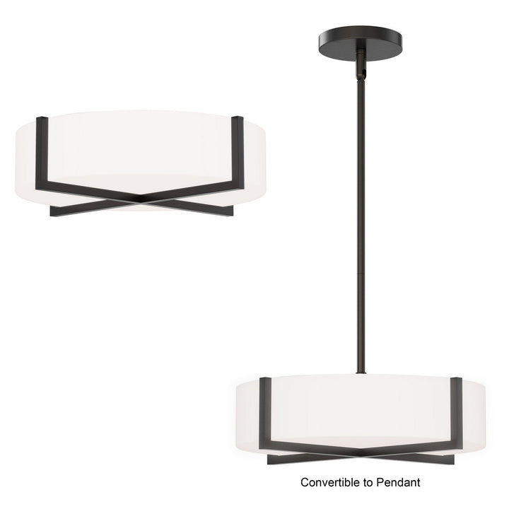 Maxim - 57945WTBK - LED Flush Mount/ Pendant Convertible - Dexter - Black