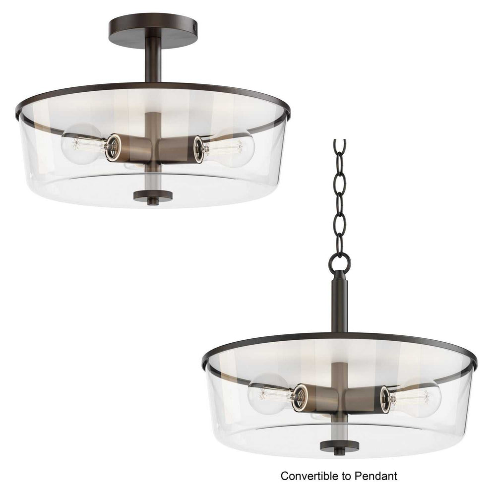 Maxim - 5695CLBK - Three Light Semi Flush/Pendant Convertible - Fuller - Black