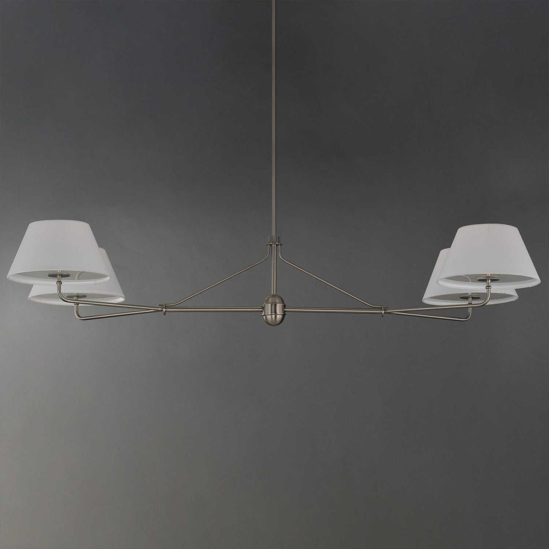 Maxim - 18414OFPN - Four Light Chandelier - Dunbridge - Polished Nickel