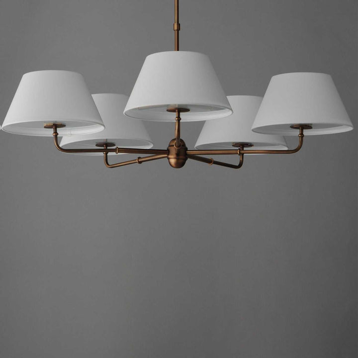 Maxim - 18415OFWBR - Five Light Chandelier - Dunbridge - Weathered Brass