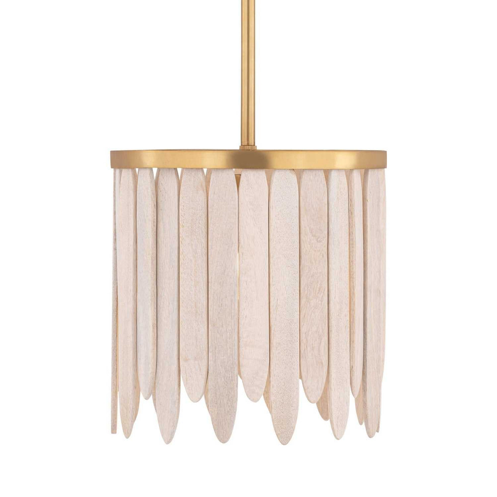 Marimba One Light Pendant in Weathered White Maxim