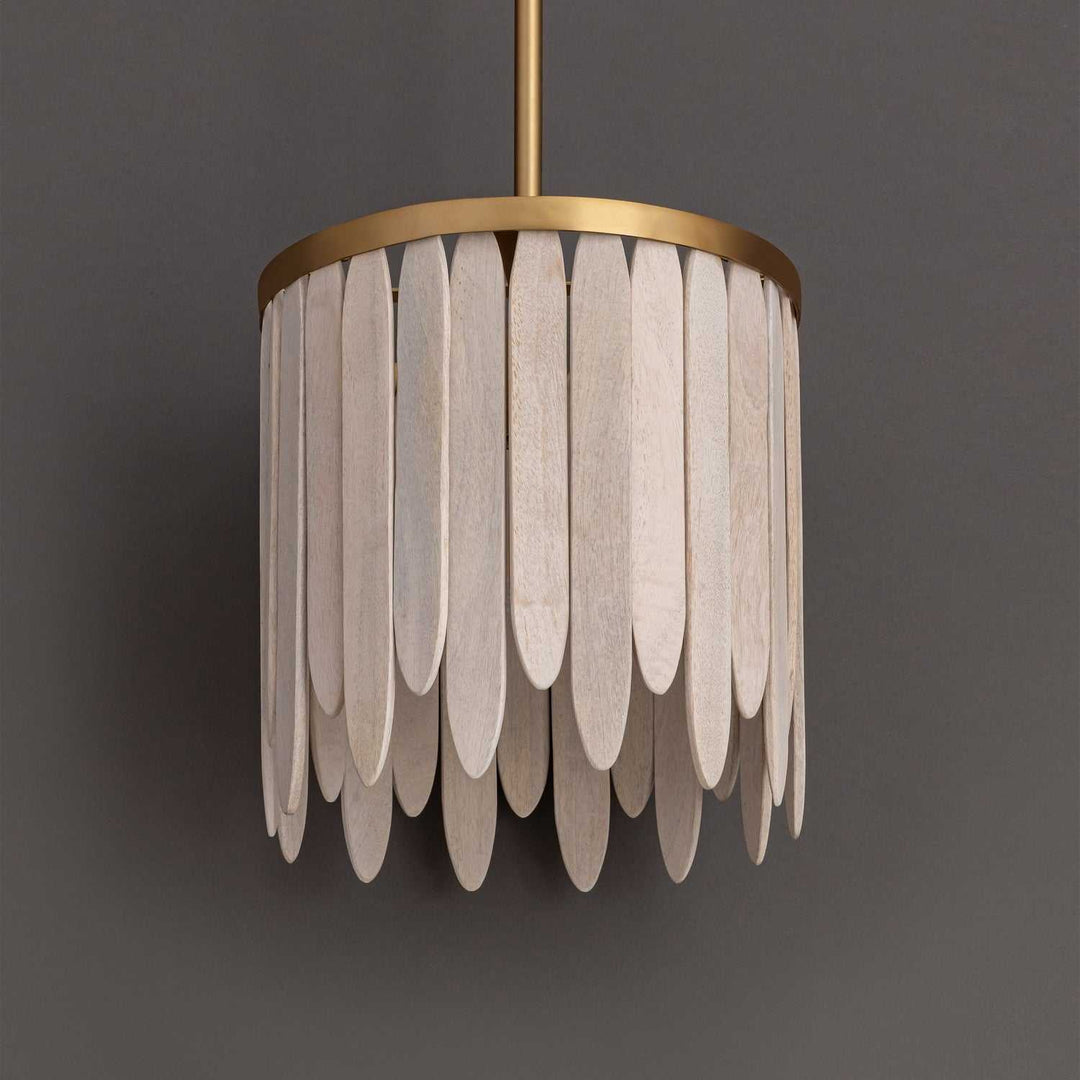 Marimba One Light Pendant in Weathered White Maxim