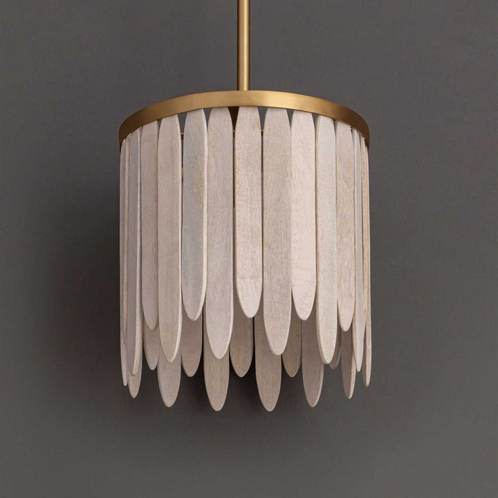 Marimba One Light Pendant in Weathered White Maxim