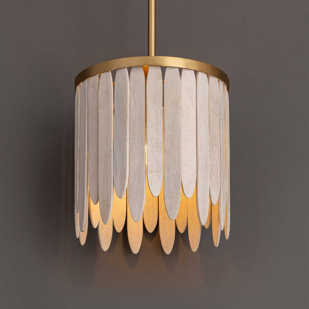 Marimba One Light Pendant in Weathered White Maxim