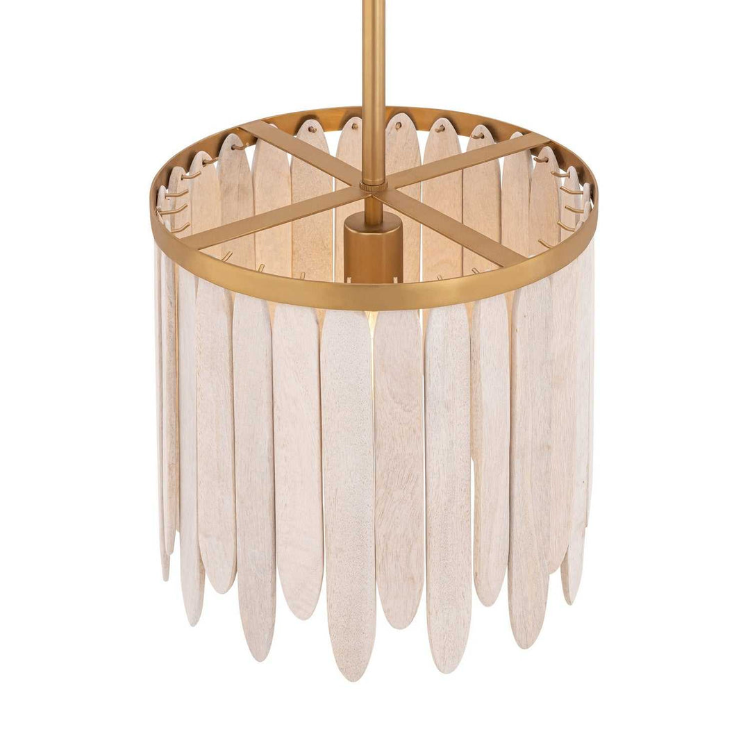 Marimba One Light Pendant in Weathered White Maxim