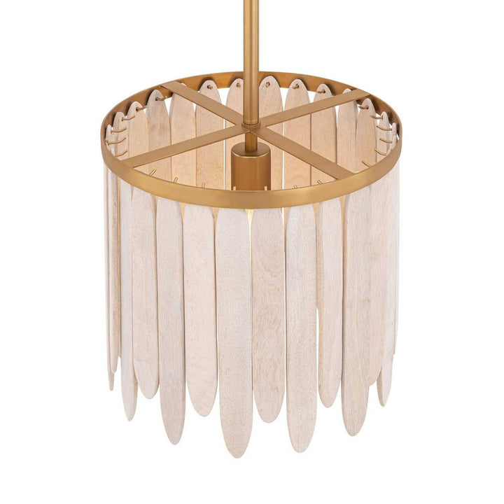 Marimba One Light Pendant in Weathered White Maxim