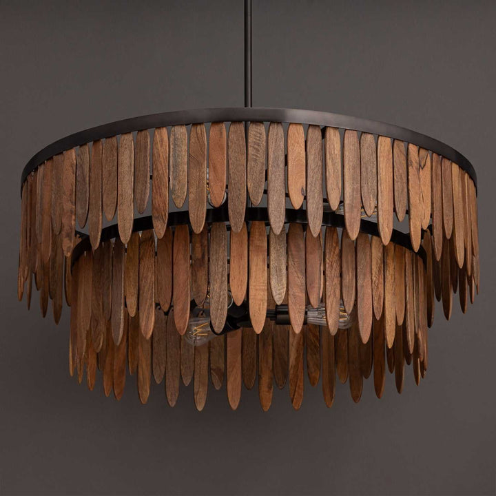 Maxim - 22513WNGM - Seven Light Pendant - Marimba - Walnut