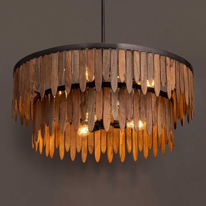Maxim - 22513WNGM - Seven Light Pendant - Marimba - Walnut