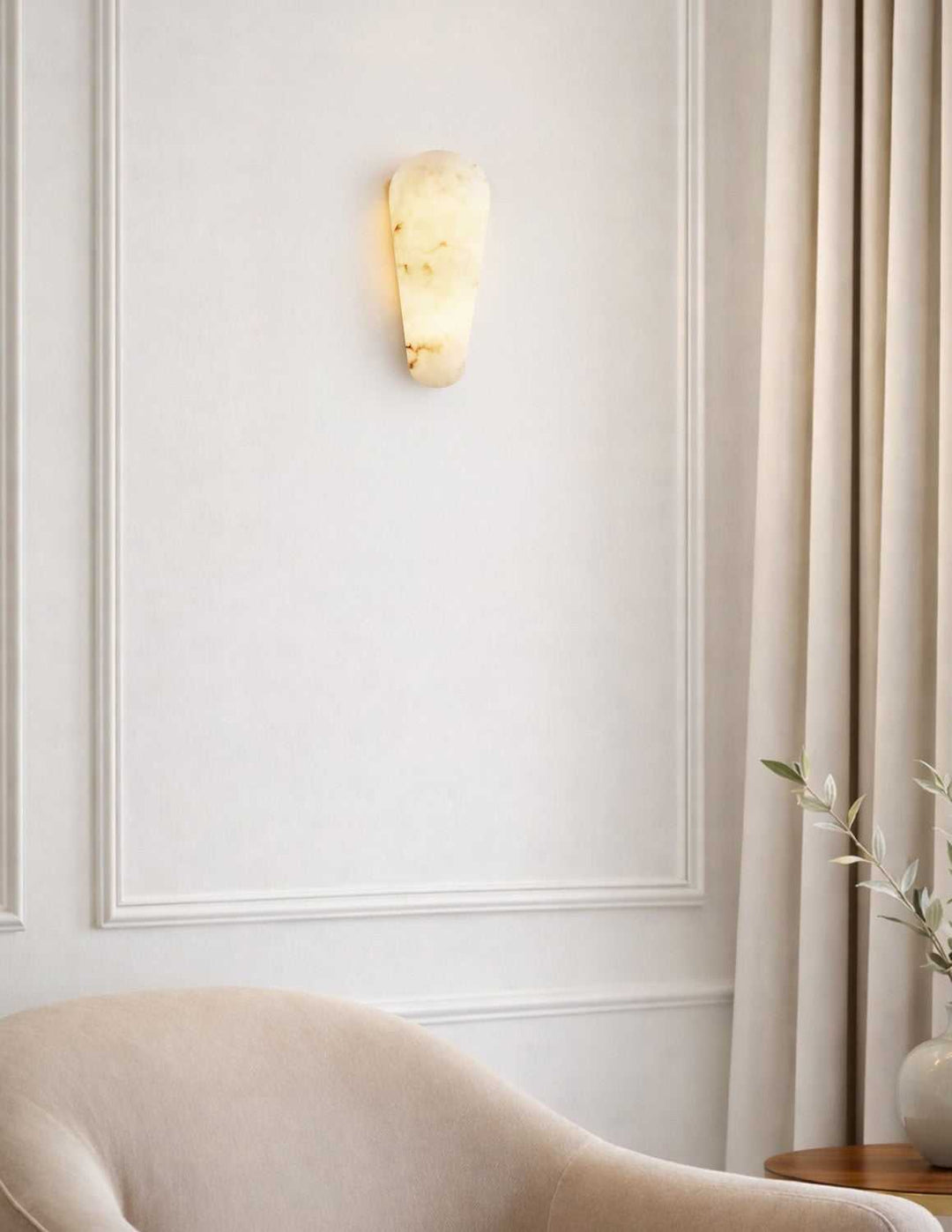 Lumenaria Two Light Wall Sconce in Faux Alabaster Resin Justice Designs