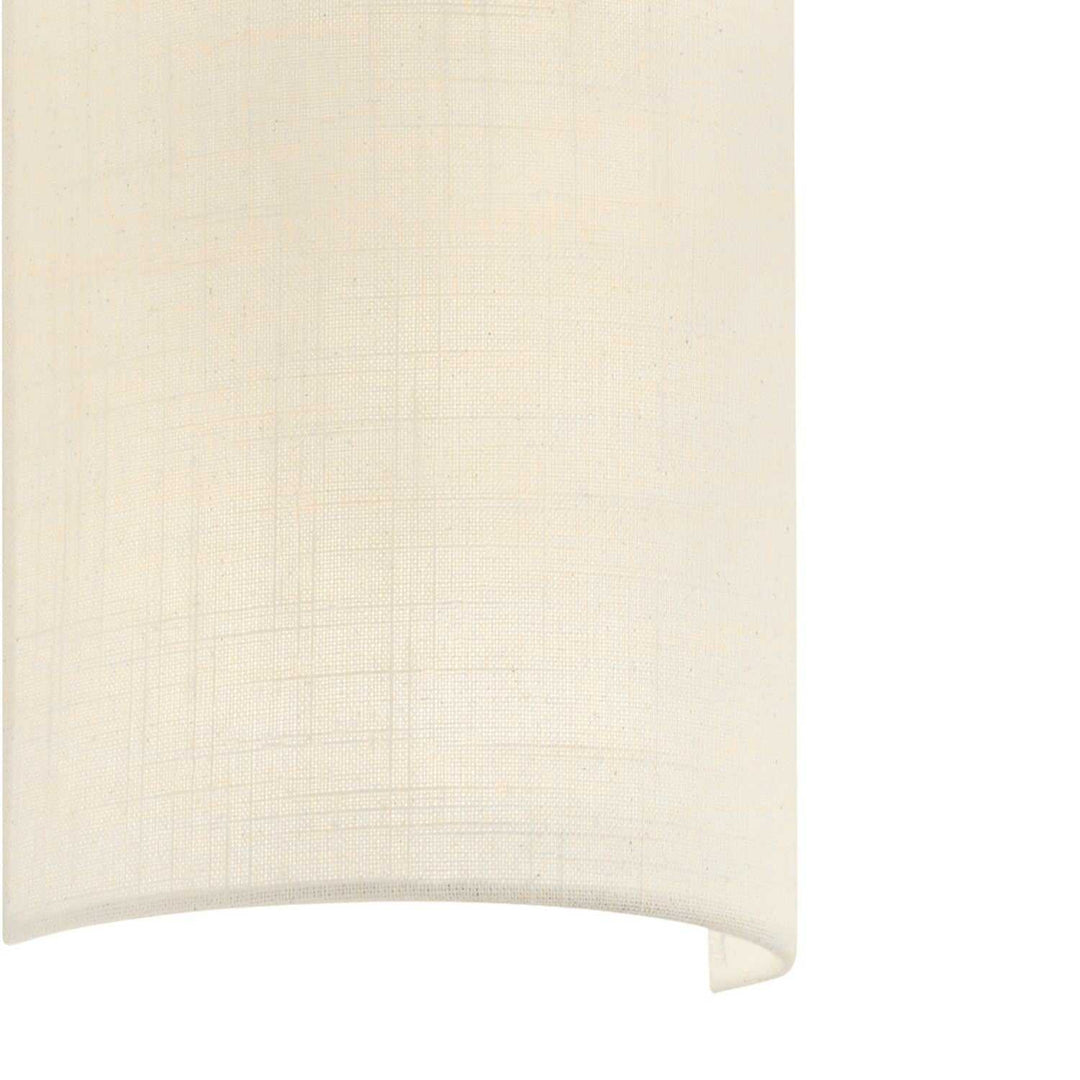 Textile Two Light Wall Sconce in Cream Linen Fabric Justice Designs