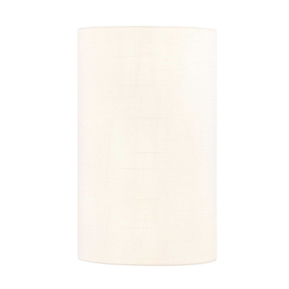 Textile Two Light Wall Sconce in White Linen Fabric Justice Designs