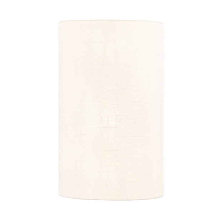 Textile Two Light Wall Sconce in White Linen Fabric Justice Designs