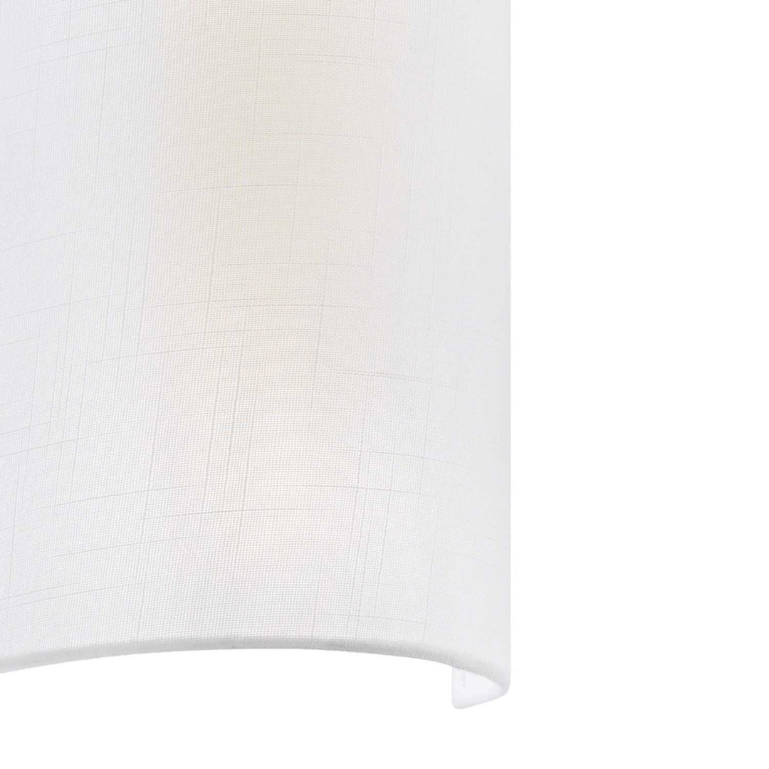 Textile Two Light Wall Sconce in White Linen Fabric Justice Designs