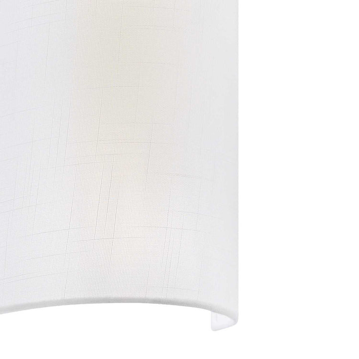 Textile Two Light Wall Sconce in White Linen Fabric Justice Designs