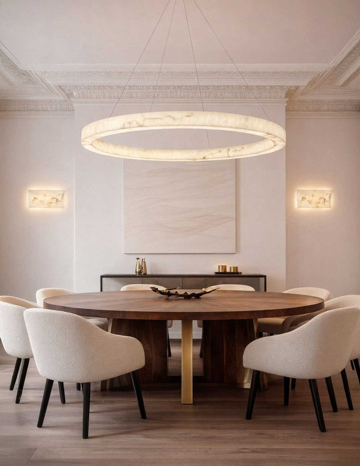 Lumenaria LED Wall Sconce in Faux Alabaster Resin Justice Designs