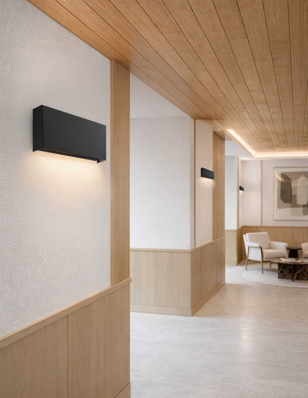 No Shade Material LED Wall Sconce in Matte Black Justice Designs
