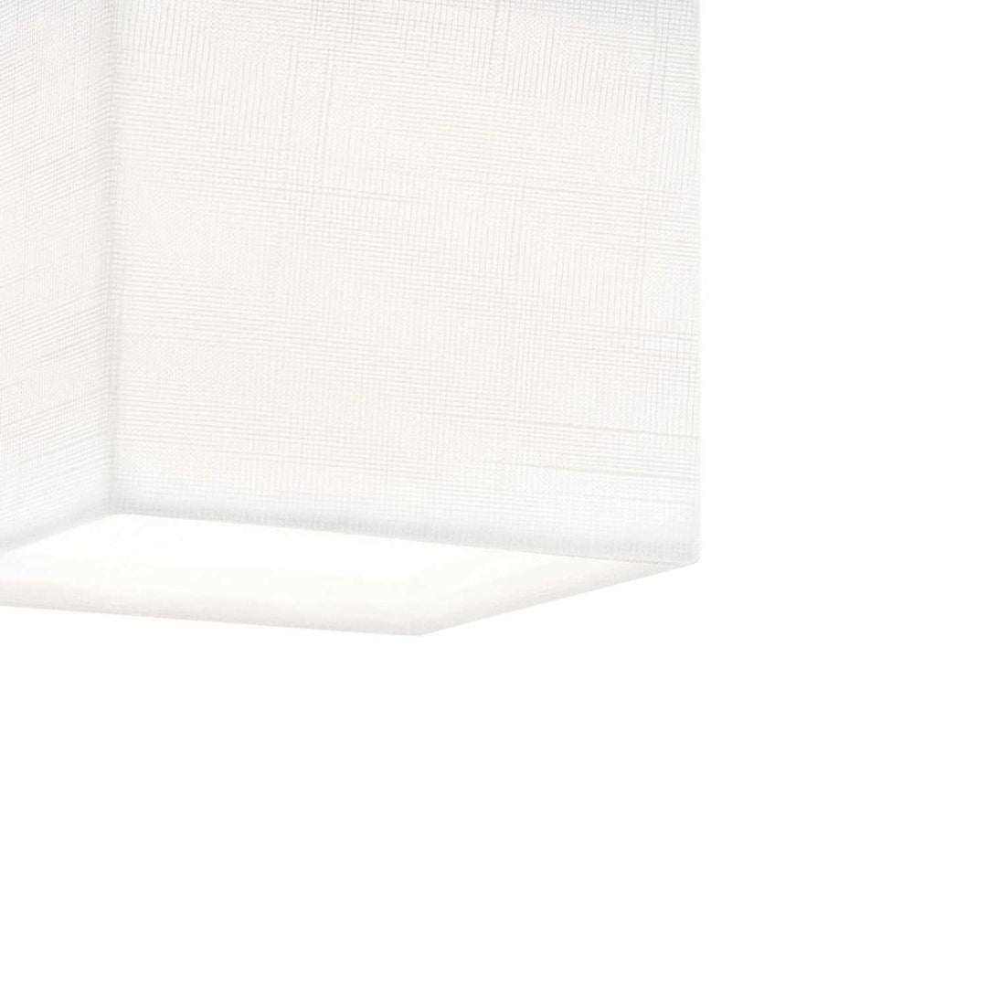 Textile LED Flush-Mount in White Linen Fabric Justice Designs