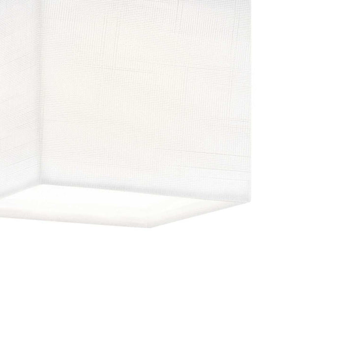 Textile LED Flush-Mount in White Linen Fabric Justice Designs