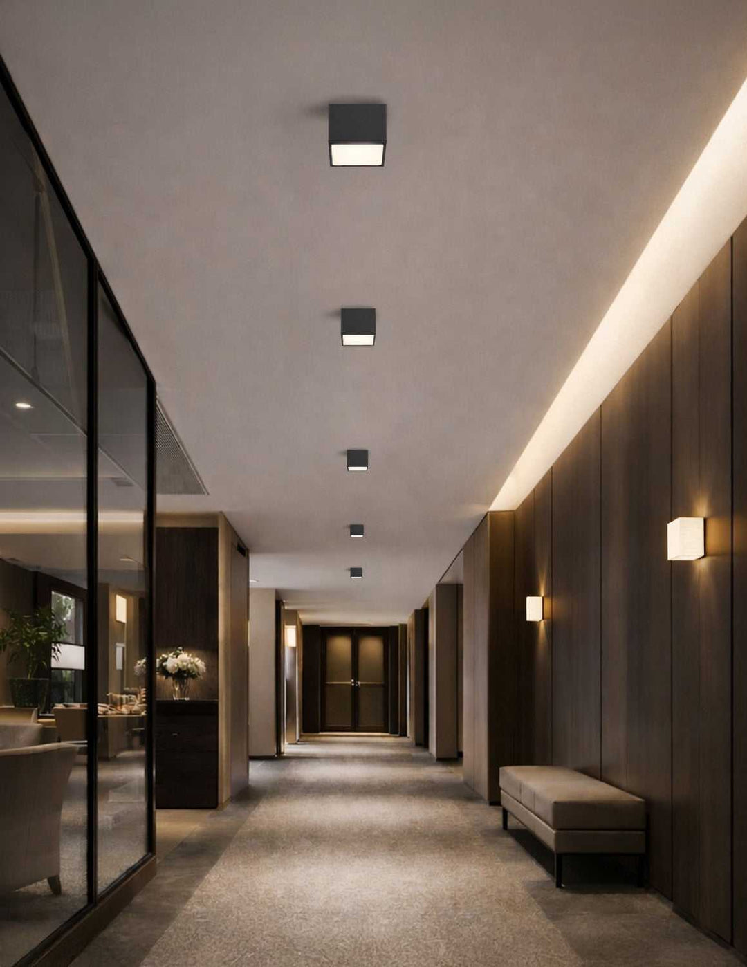 No Shade Material LED Flush-Mount in Matte Black Justice Designs